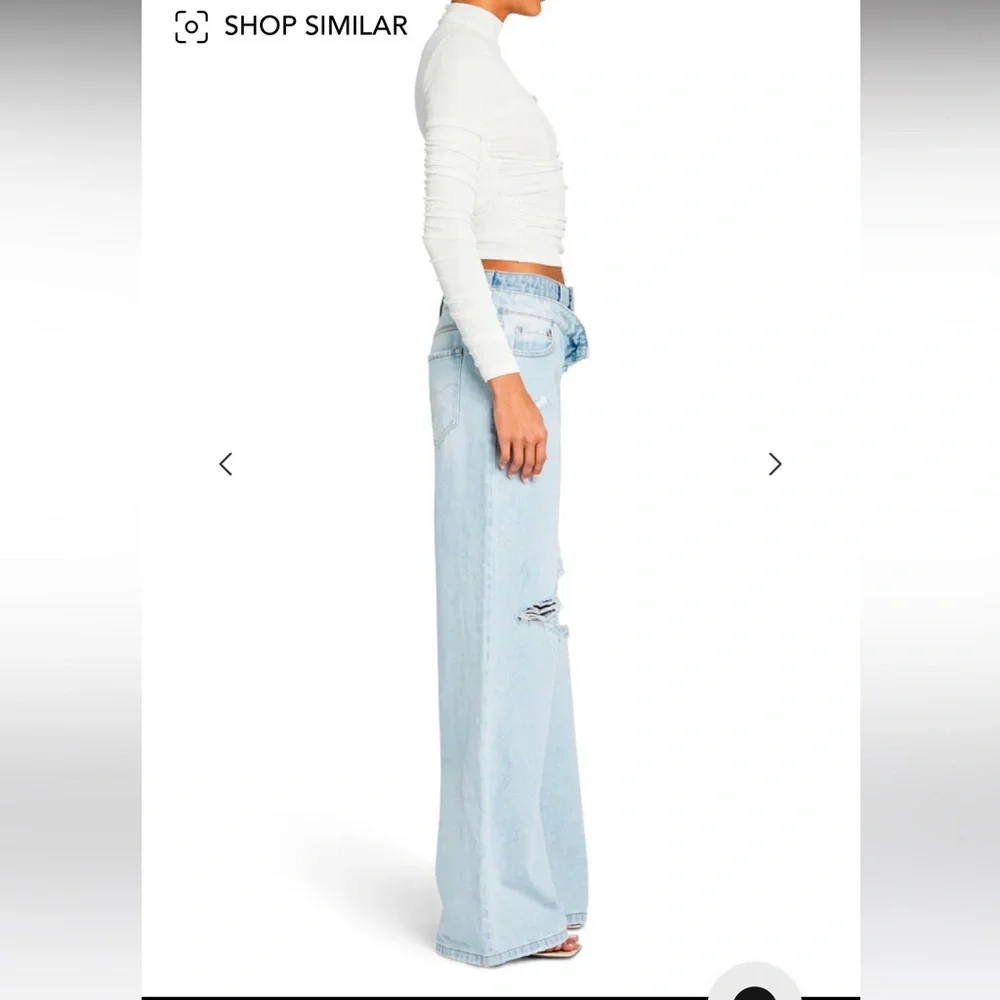 SER.O.YA Saphira Double Waistband Wide Leg Jeans in Skylight NWT - Picture 4 of 16